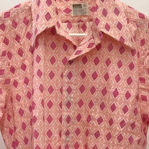 Vintage Pink Diamond Print Shirt
